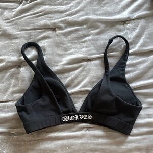 Darc Sport Black Bralette with 'WOLVES' Logo